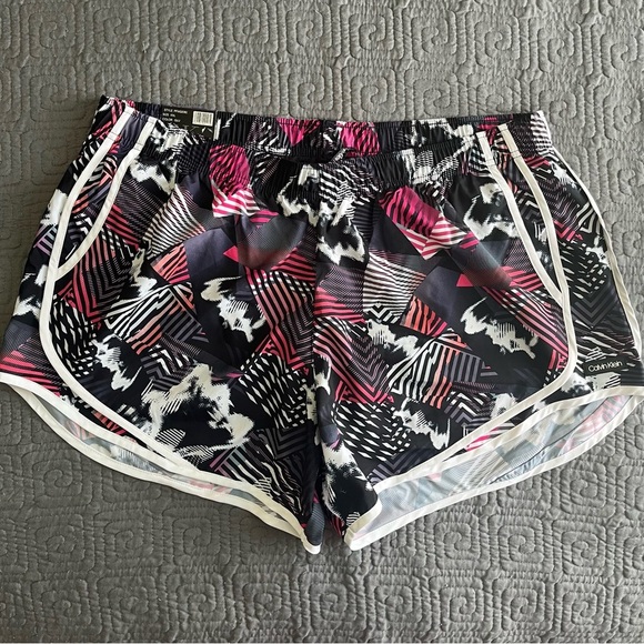 Calvin Klein Women's Black and Pink Athletic Shorts - Plus Size - Picture 1 of 6